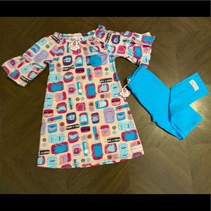 Ruffle girl tunic set